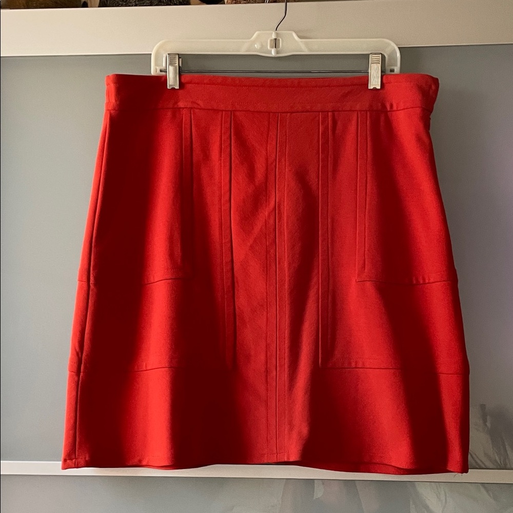 Mossimo Stretch orange knee length skirt. 
So comfortable!